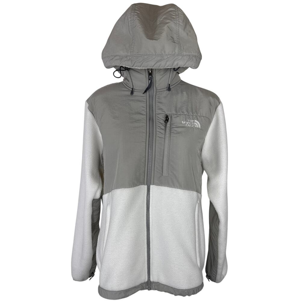 The North Face Denali Hoodie Polartec White Gray Size Large